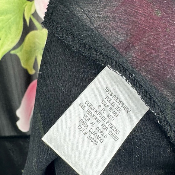 Vintage Y2K Coquette Floral Black Sheer Cardigan Size 12 Whimsical Early 2000s - Picture 6 of 7